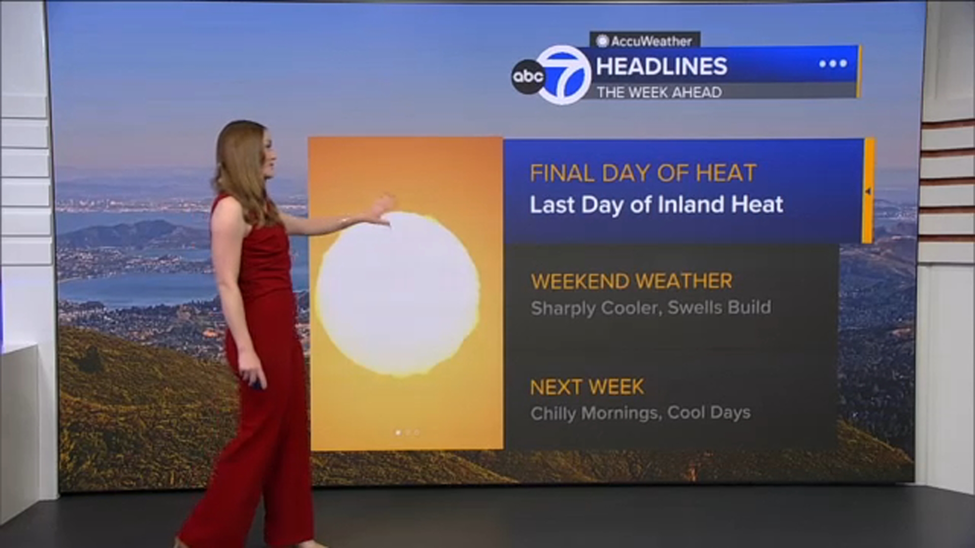 AccuWeather Forecast: Heat Advisory expires tonight; temps cool down into weekend
       — ABC 7 Bay Area, Belvedere Community news