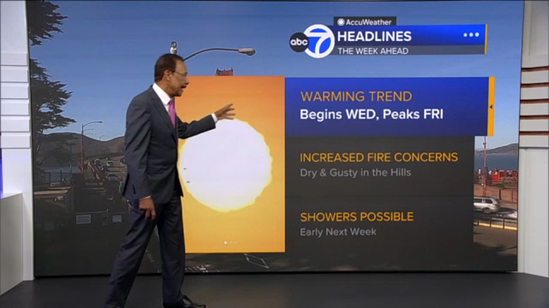 AccuWeather Forecast: Clear skies tonight; sunnier, warmer weather on the way
       — ABC 7 Bay Area