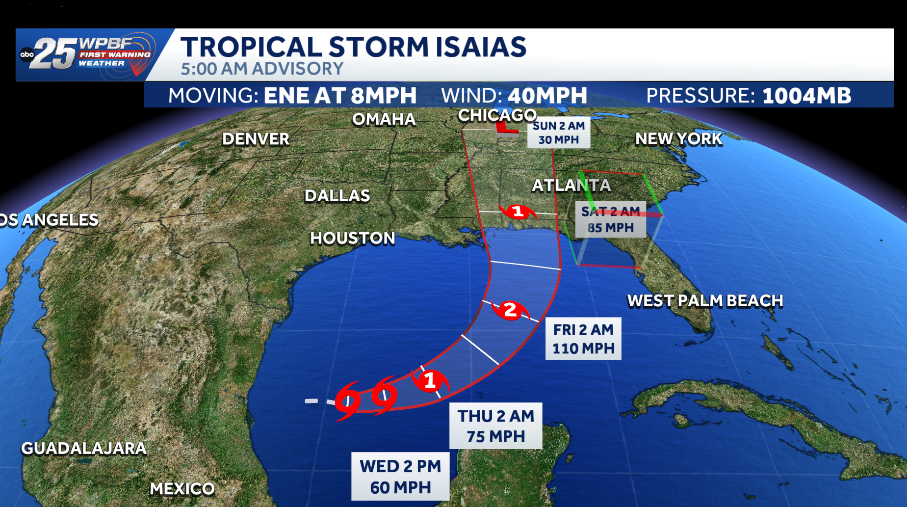 Tropical Storm Isaias forms in southwestern Gulf, will likely become first hurricane of Atlantic season — WPBF West Palm Beach, Belvedere Sports news